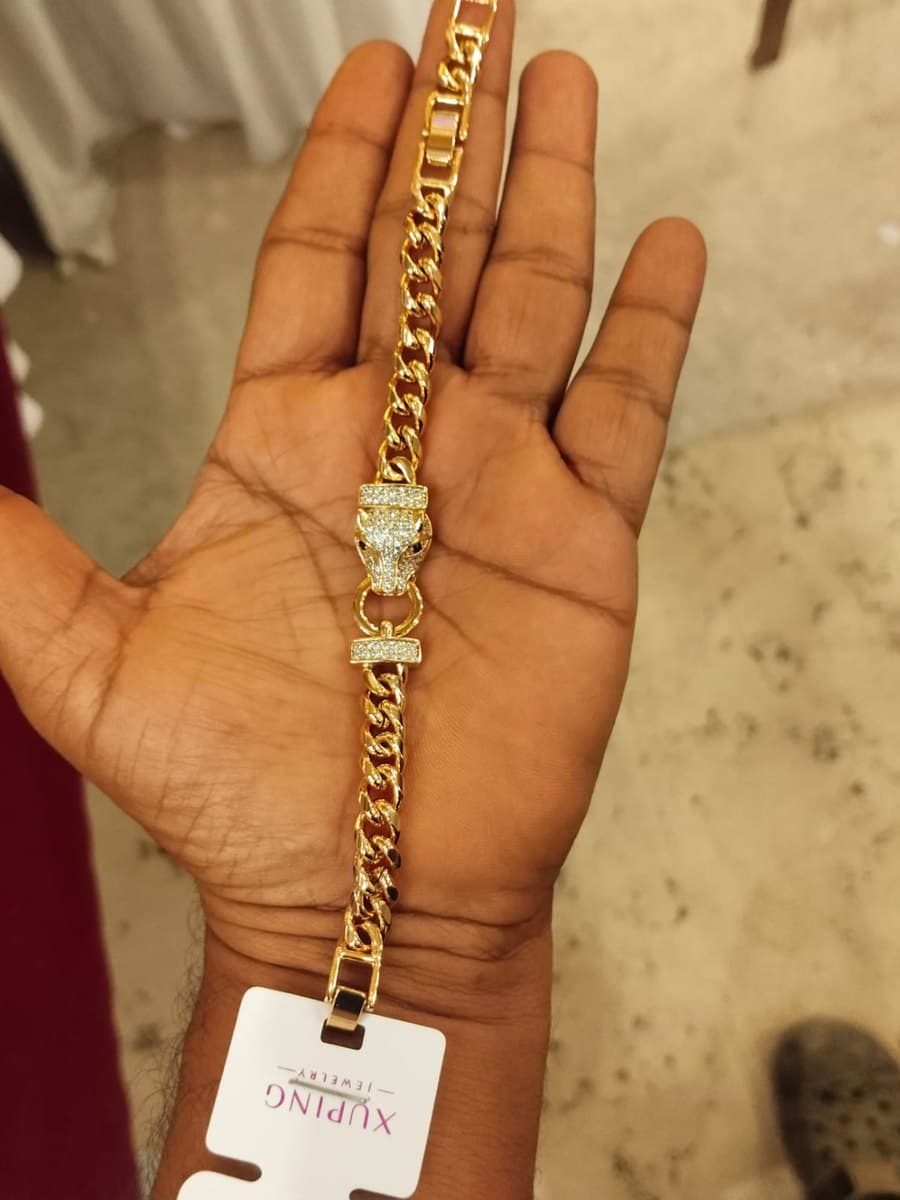 18ct Gold Plated Zircon Lion Head Bracelet